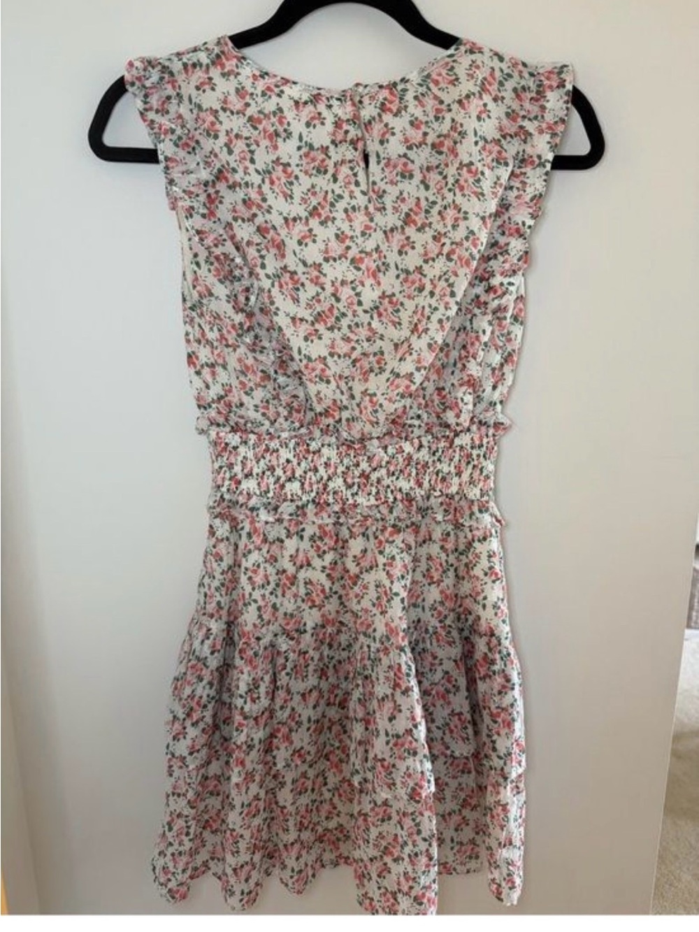 Storia White Mini Dress with Pink Floral